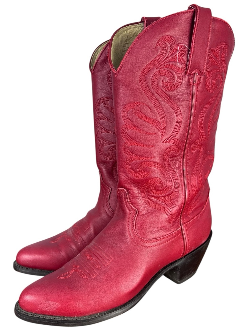 Durango RD4105 Red Leather Western Cowboy Boots Women’s 7M Mid Calf